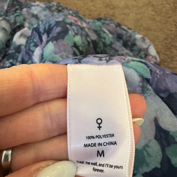 Selkie The Nirvana Royal Puff Sleeve Dress Fit Flare Chiffon Secret Garden M NEW - Picture 8 of 13